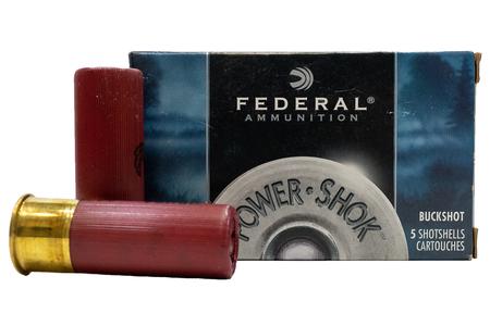 FEDERAL AMMUNITION 12 Gauge 2 3/4 00 Buck Shot Power Shok Police Trade Ammo 5/Box