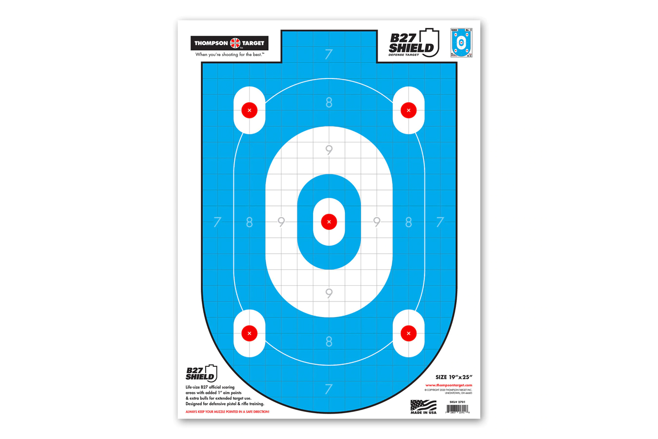 Thompson Target B27, 19 x 25 Paper Shooting Targets Vance Outdoors