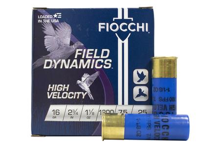 FIOCCHI 16 Gauge 2-3/4 Inch 1-1/8 oz 7.5 Shot High Velocity Field Dynamics 25/Box
