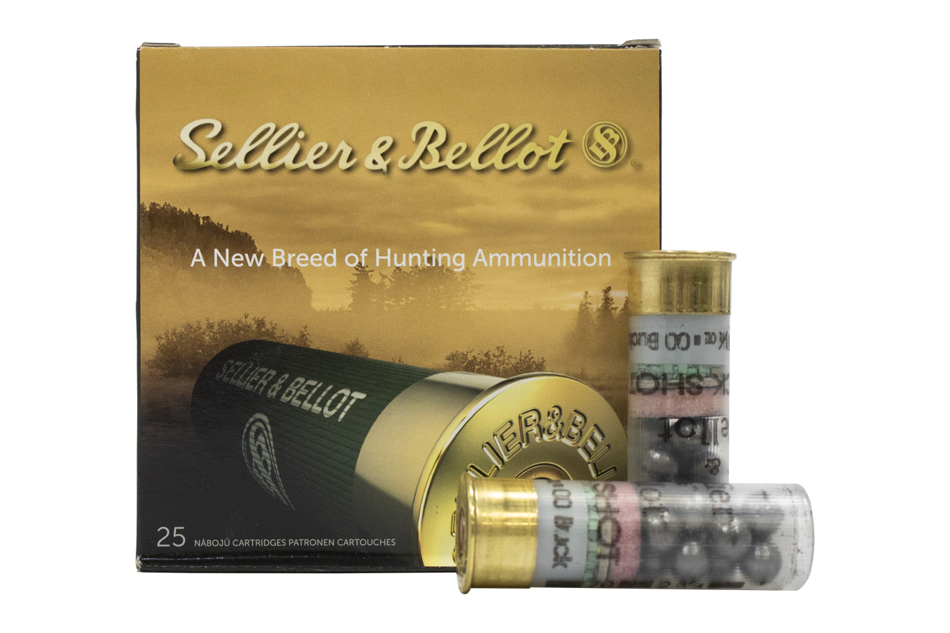 SELLIER AND BELLOT 12 GAUGE 2 3/4 INCH 00 BUCKSHOT 25/BOX