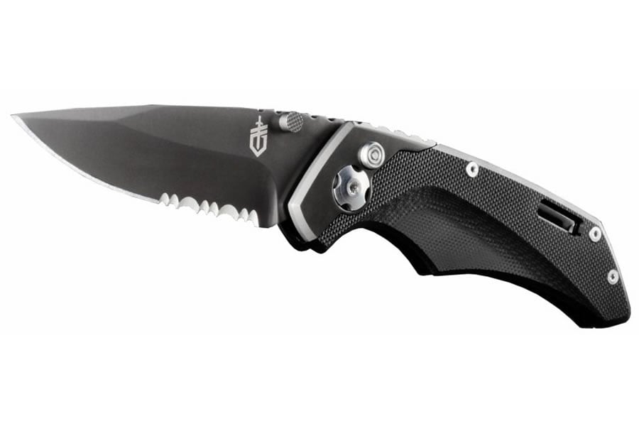 GERBER LEGENDARY CONTRAST ASSISTED OPEN SERRATED BLACK BLADE