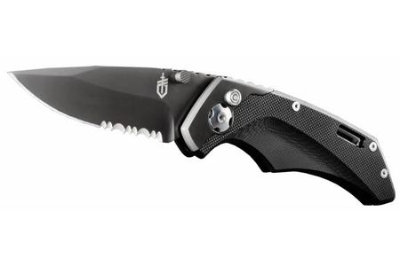 CONTRAST ASSISTED OPEN SERRATED BLACK BLADE