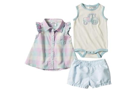 INFANT 3 PIECE SET SHIRT ONESIE WITH SHORTS