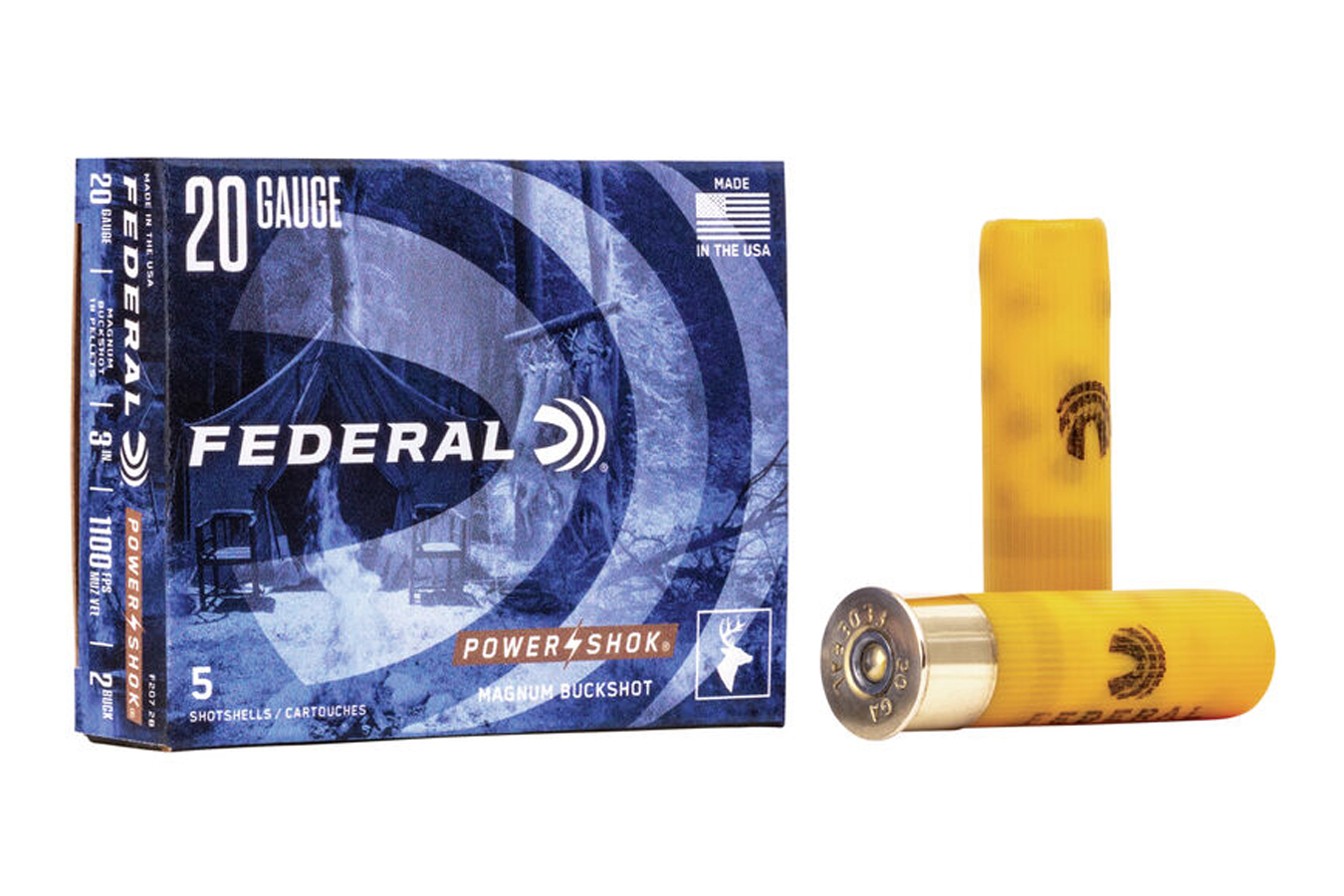 FEDERAL AMMUNITION 20 GAUGE 3 INCH MAGNUM-LEAD BUCKSHOT POWER-SHOK 5/BOX