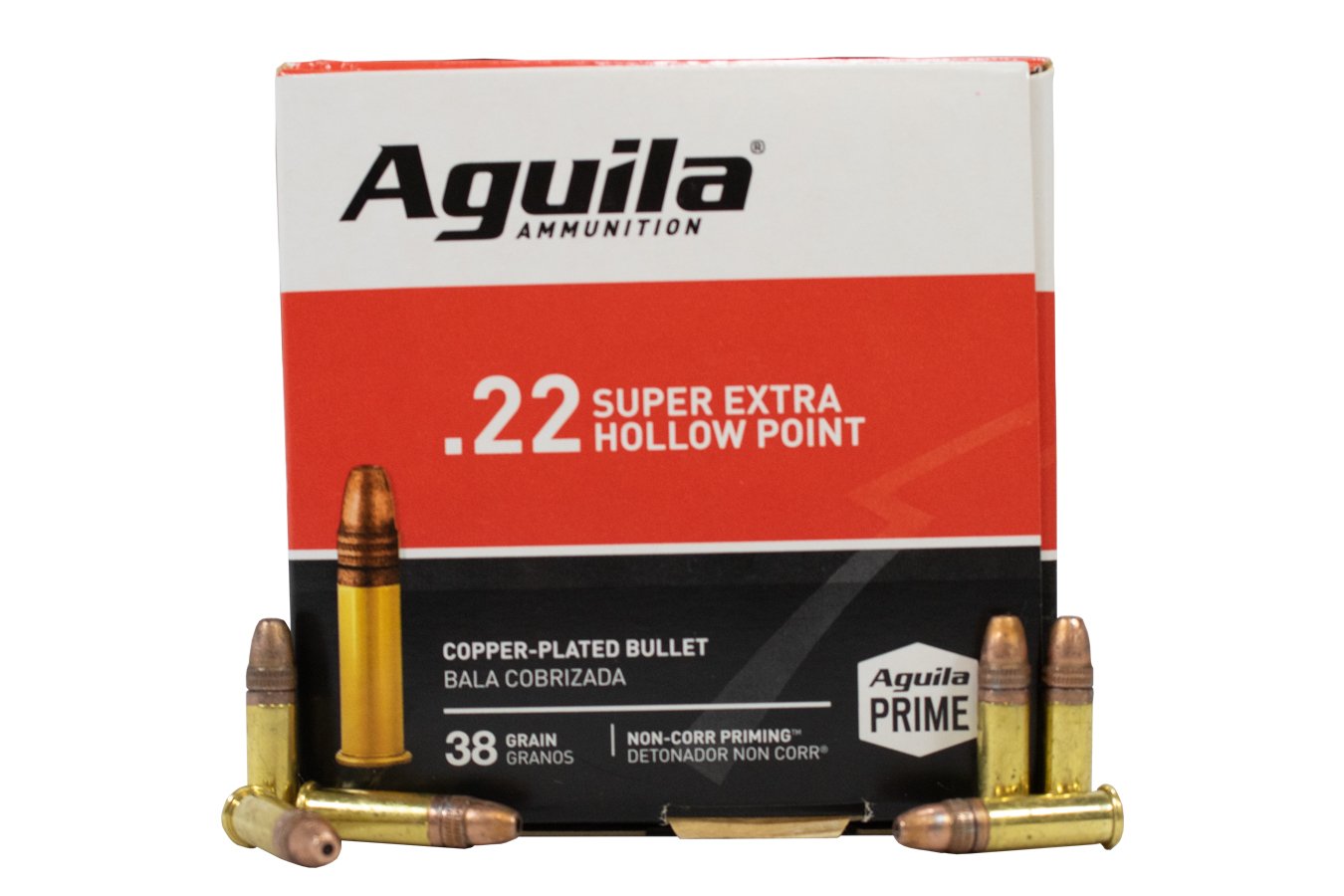 AGUILA 22 LR 38 GR SUPRA EXTRA HOLLOW POINT PRIME 500/BOX