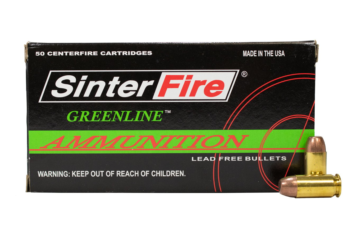 SINTER FIRE AMMUNITION 45 AUTO 155 GR FLAT POINT GREENLINE POLICE TRADE 50/BOX