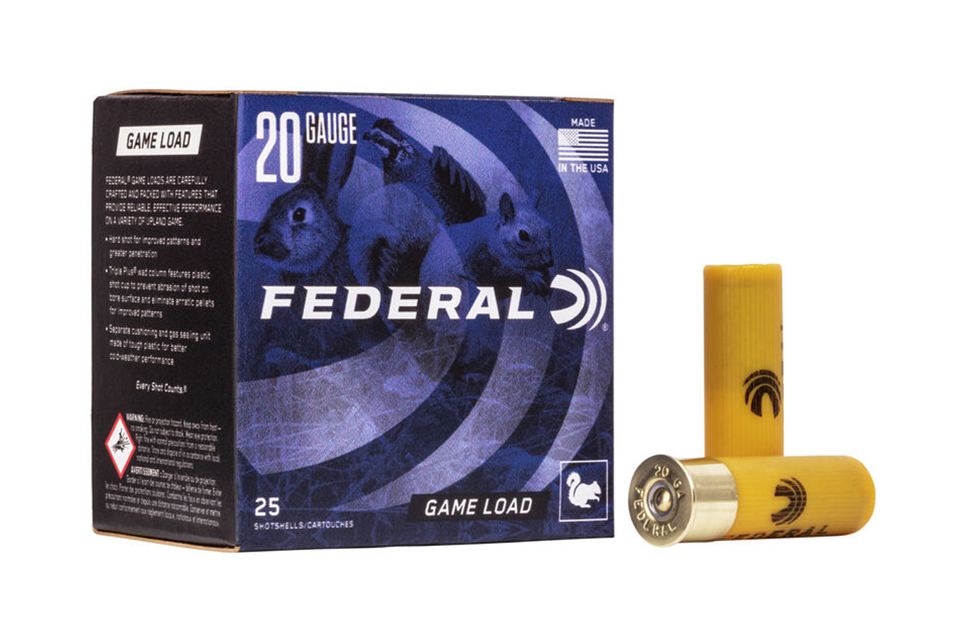 FEDERAL AMMUNITION 20 GAUGE 2 3/4 INCH LEAD GAME LOAD 25/BOX