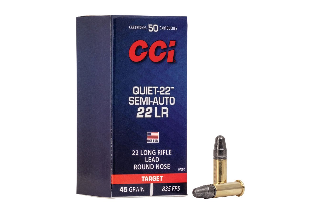 CCI AMMUNITION 22 LR 45 GR LEAD ROUND NOSE QUIET 22 50/BOX