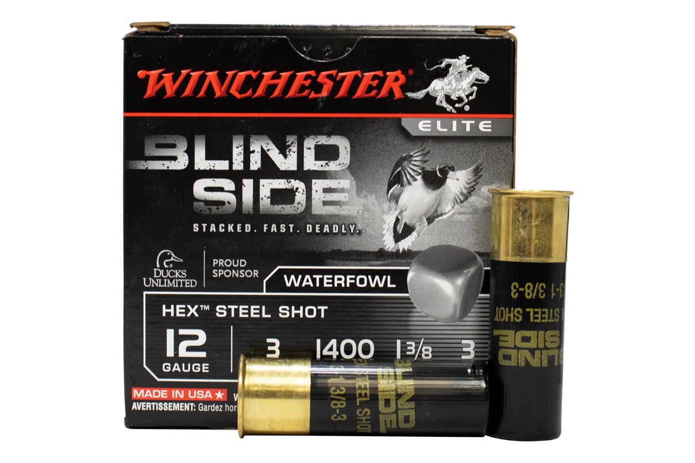 WINCHESTER AMMO 12 GAUGE 3 INCH HEX STEEL SHOT BLIND SIDE 25/BOX