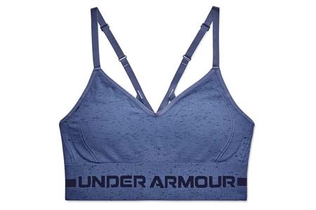 Women's UA Seamless Low Long Heather Sports Bra, Blue