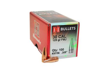 HORNADY 30 Cal .308 Diameter 125 GR Full Metal Jacket 100/Box