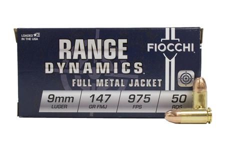 FIOCCHI 9mm 147 gr FMJ Range Dynamics 50/Box