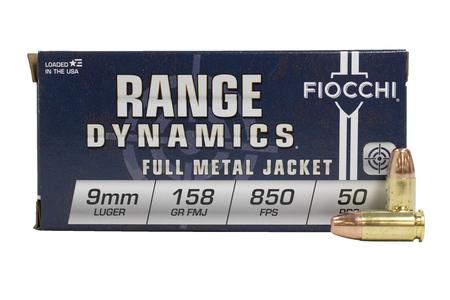 FIOCCHI 9mm 158 gr FMJ Subsonic Range Dynamics 50/Box