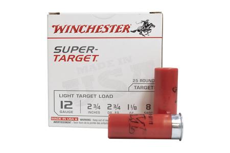 WINCHESTER AMMO 12 Gauge 2-3/4 inch 1-1/8 oz 8 Shot Super Target 25/Box