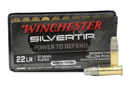 Winchester 22 LR 37 gr HP Plated Silvertip 50/Box