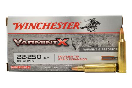 Winchester 22-250 Rem 55 gr Polymer Tip Varmint X 20/Box