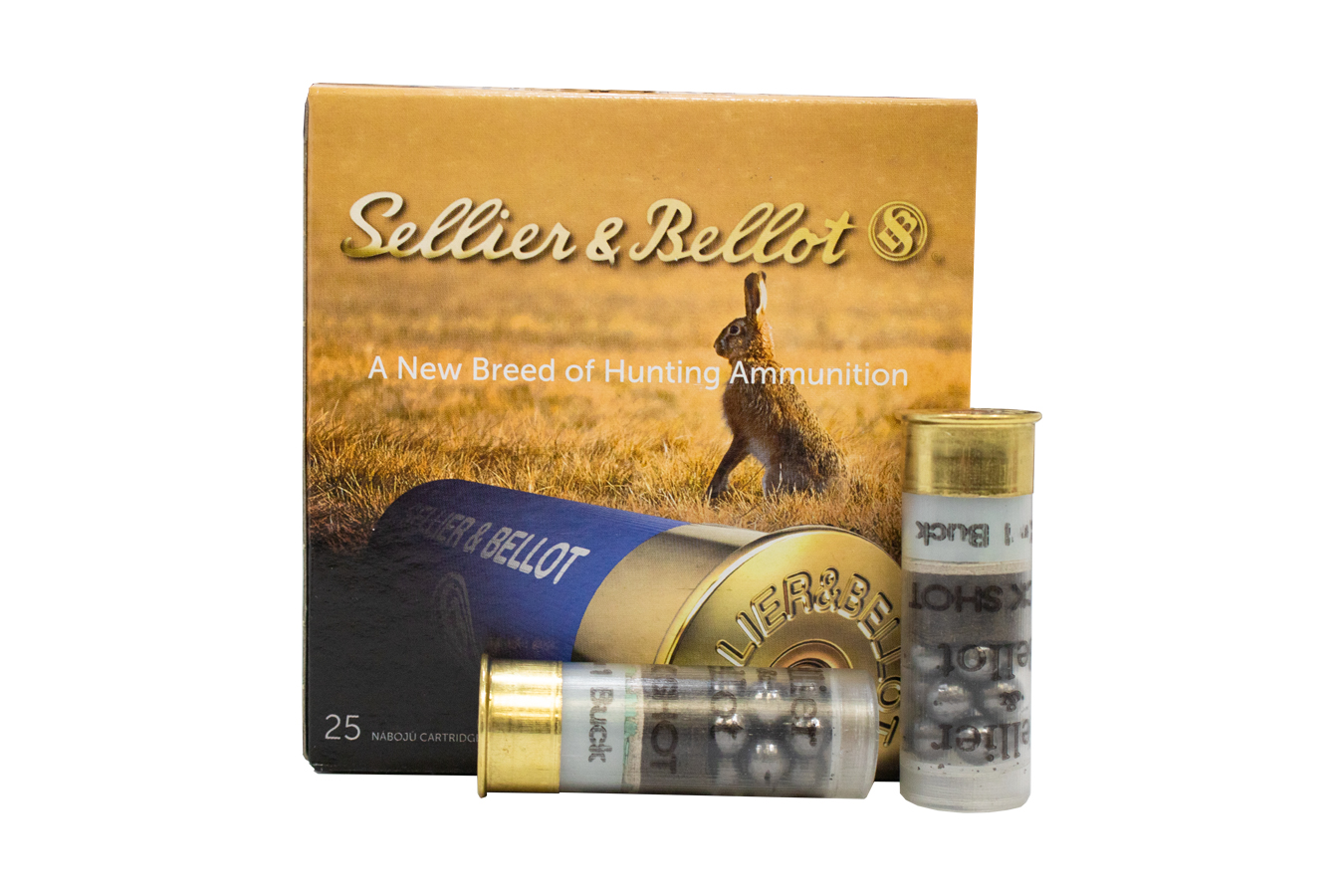 SELLIER AND BELLOT 12 GAUGE 2 3/4 INCH 01 BUCK SHOT 25/BOX