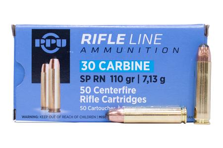 PPU 30 Carbine 110 gr Soft Point (SP) 50/Box