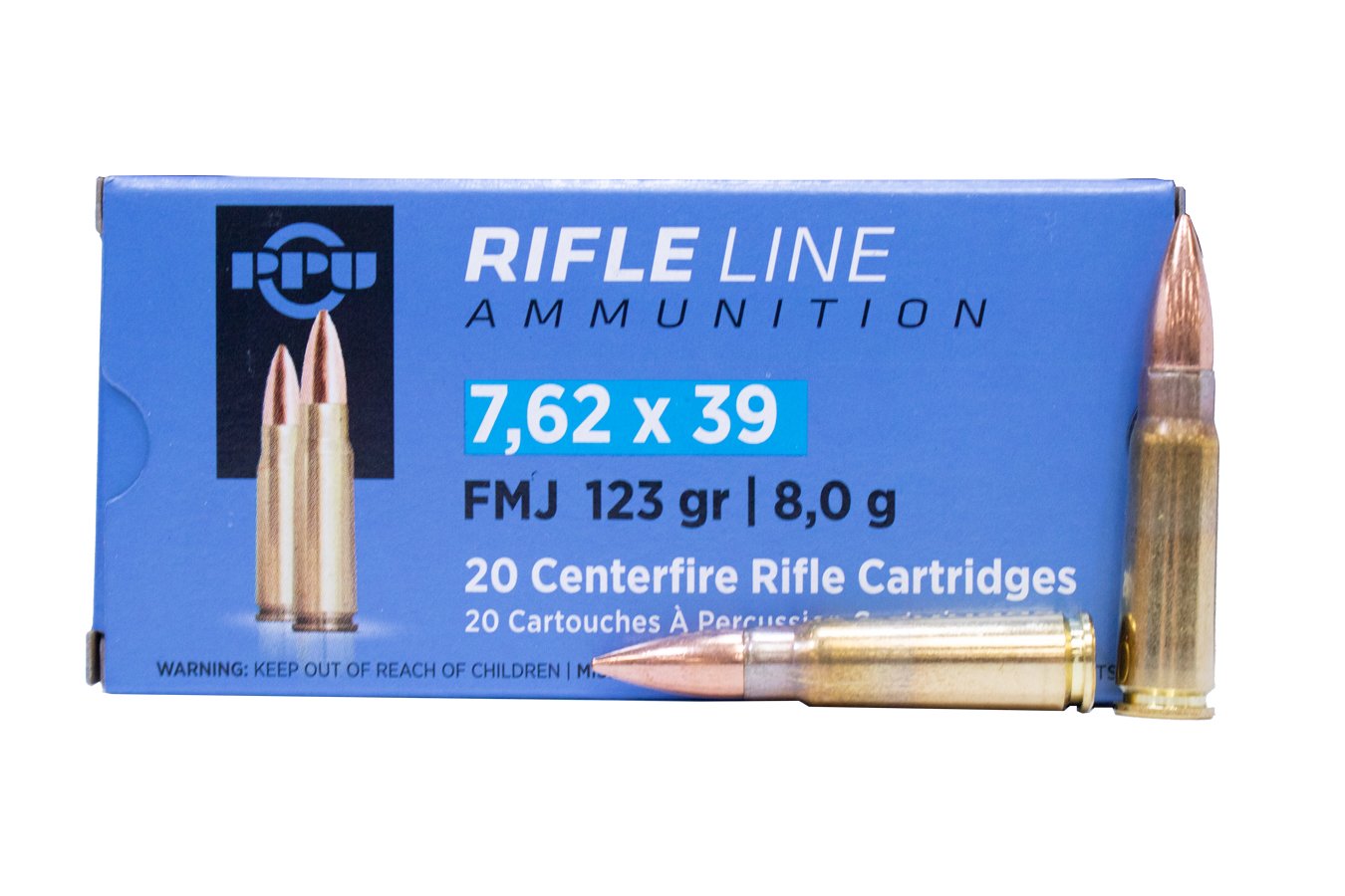 PPU 7.62X39MM 123 GR FMC RIFLE LINE 20/BOX