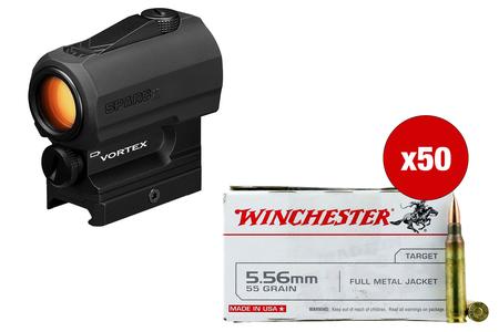 SPORTSMANS ESSENTIALS Vortex Sparc II AR Red Dot with 1000 Rounds of Winchester 5.56mm 55 gr FMJ Ammo