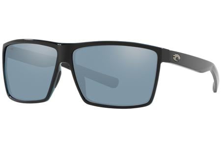 COSTA DEL MAR Rincon with Shiny Black Frame and Gray Silver Mirror Lenses