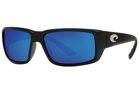 FANTAIL WITH MATTE BLACK FRAME AND BLUE MIRROR LENSES
