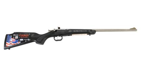 CRICKETT 22 WMR STAINLESS/BLACK SYNTHETIC STOCK