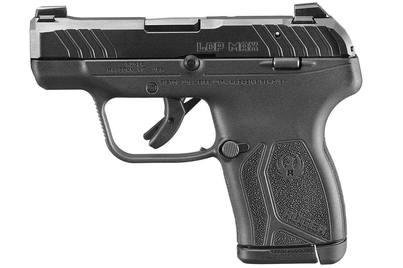 RUGER LCP MAX 380 ACP BLACK PISTOL TRITIUM FS 2.8 IN BBL