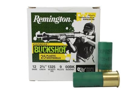 REMINGTON 12 Gauge 2-3/4 in 9 Pellet 00 Buckshot 25/Box