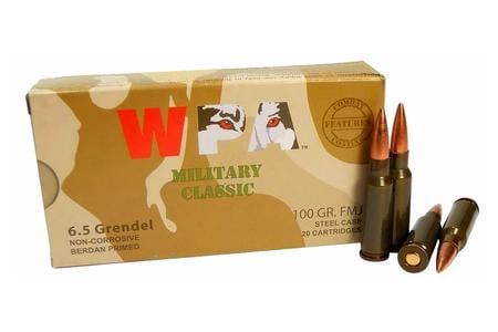 WOLF AMMO 6.5mm Grendel 100 gr FMJ Military Classic 20/Box