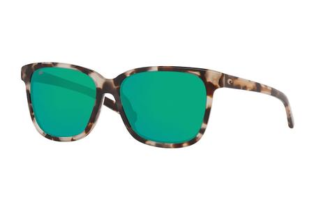 MAY WITH SHINY TIGER COWRIE FRAME AND GREEN MIRROR LENSES