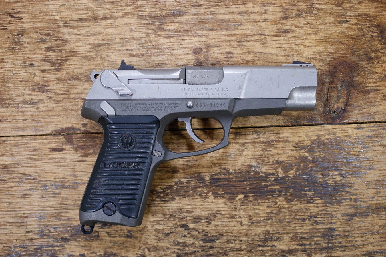 Ruger P90 45ACP Police Trade-In Pistol (Magazine Not Included)