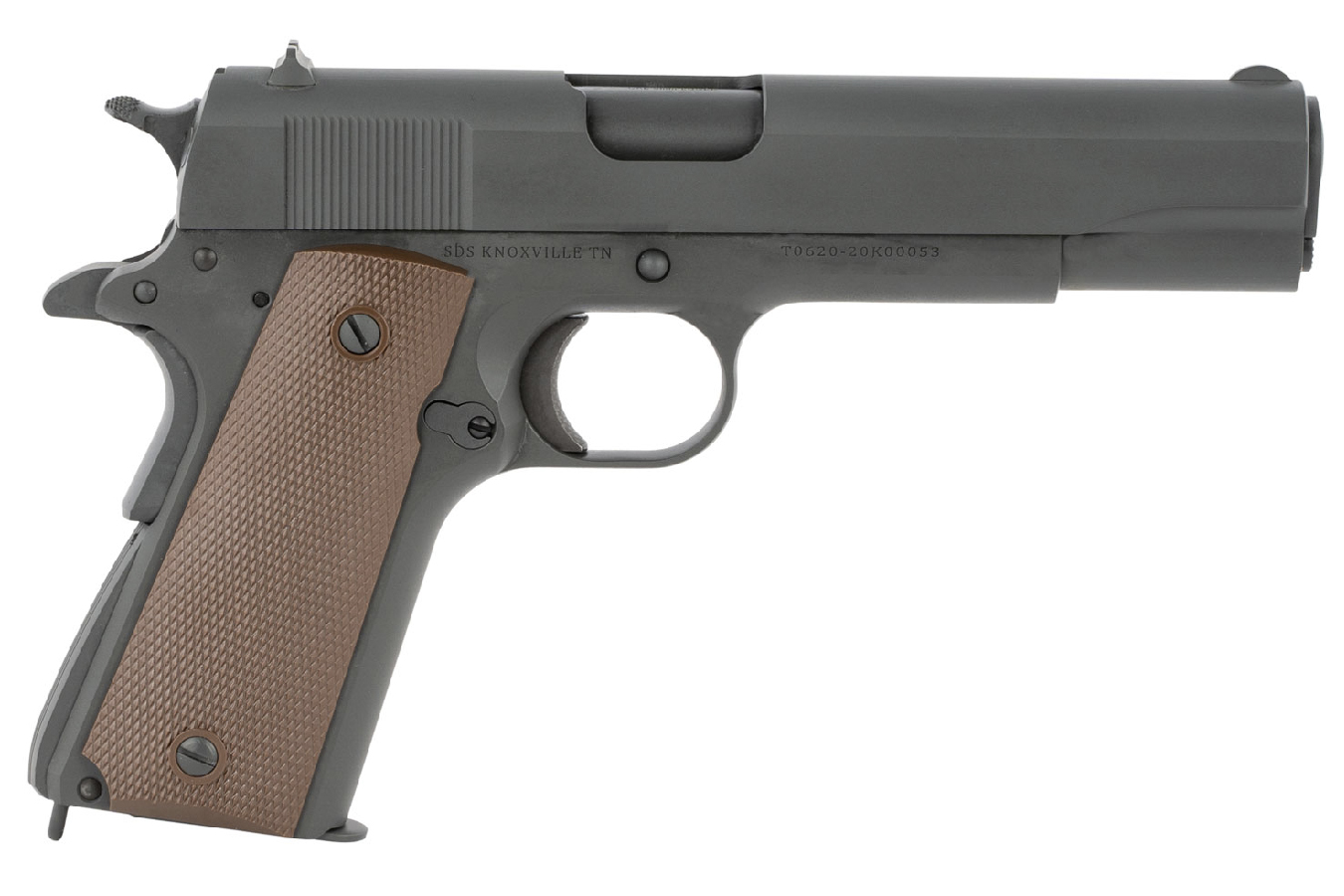 TISAS 1911 A1 US ARMY 9MM PISTOL WITH CHECKERED BROWN POLYMER GRIP