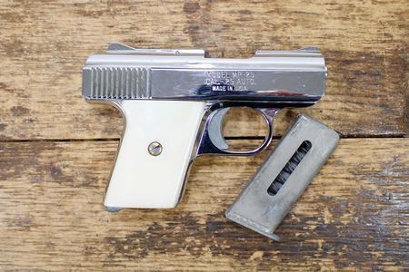 RAVEN ARMS MP-25 25 Auto Police Trade-In Pistol with White Grips