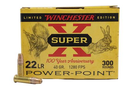 WINCHESTER AMMO 22LR 40 gr HP Power Point Super X 100 Year Anniversary Limited Edition 300/Box