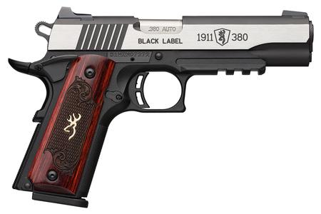 BROWNING FIREARMS 1911-380 Black Label Medallion Pro 380 ACP Pistol with Rosewood Colored Laminate