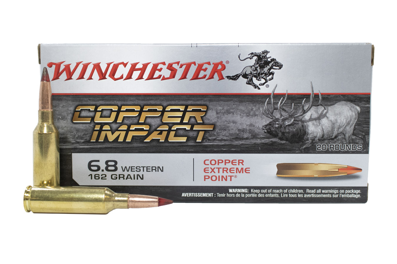 WINCHESTER AMMO 6.8 WESTERN 162 GR COPPER EXTREME POINT 20/BOX