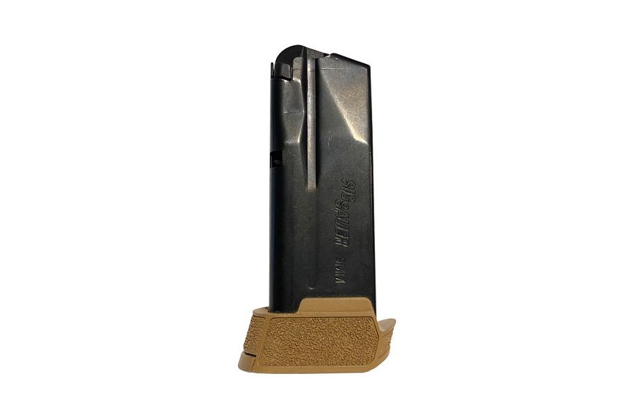 P365 9MM 12-ROUND FACTORY MAGAZINE WITH COYOTE BROWN FLOOR PLATE