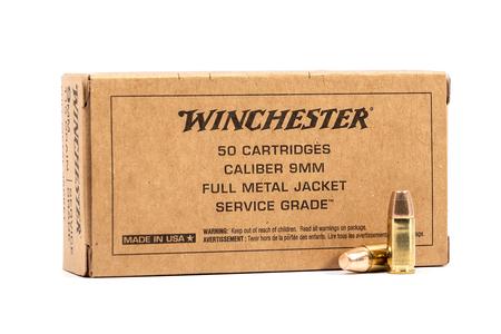 WINCHESTER AMMO 9mm Luger 115 gr FMJ Service Grade 50/Box
