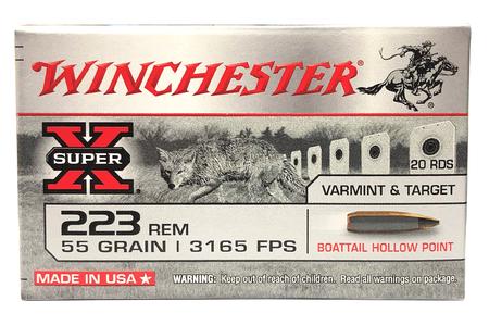 Winchester 223 Rem 55 gr BTHP Super X Varmint and Target 20/Box