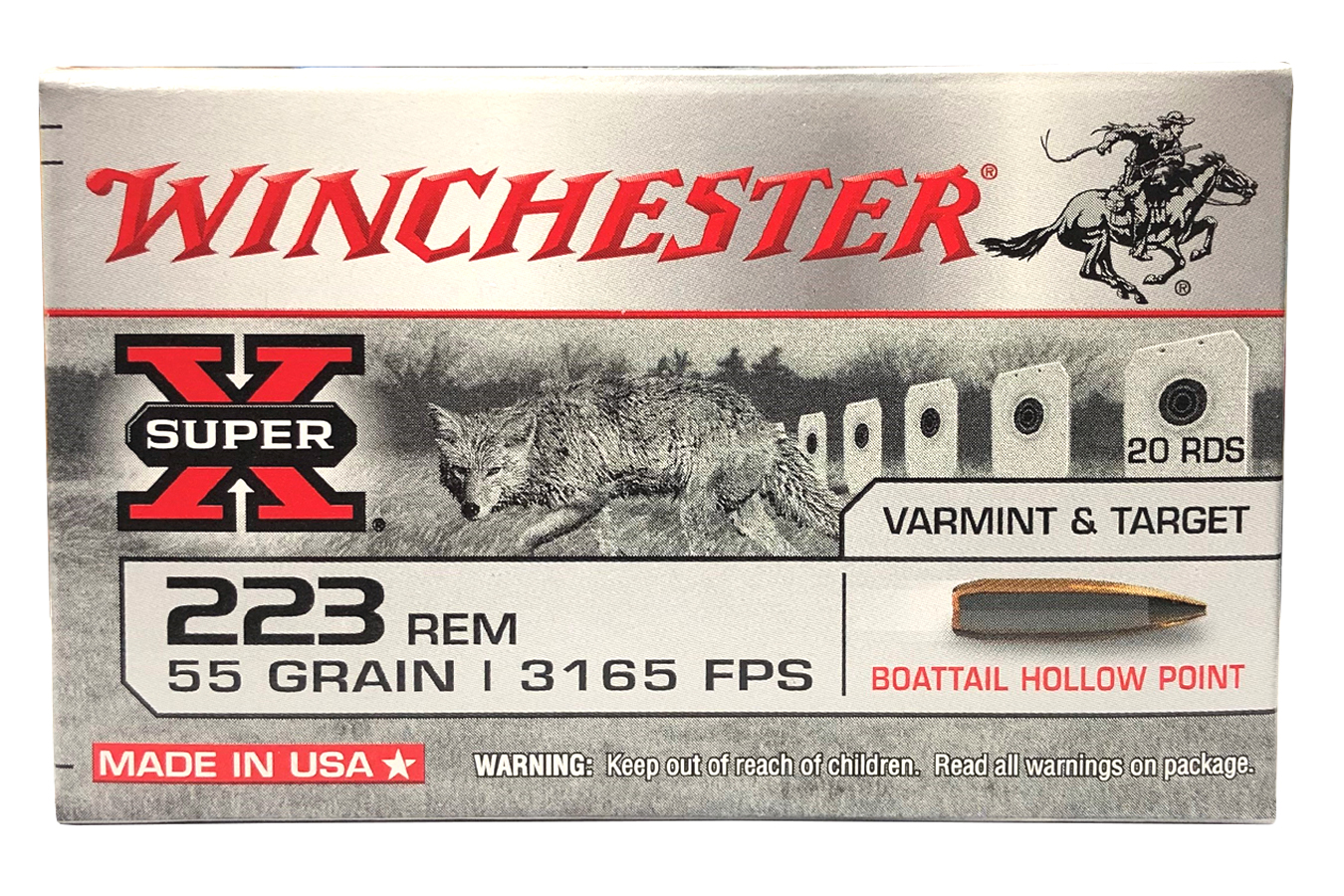 WINCHESTER AMMO 223 REM 55 GR BTHP SUPER X VARMINT AND TARGET 20/BOX