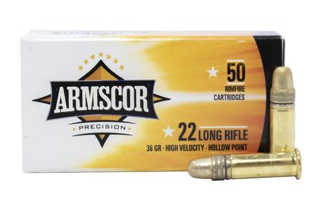 ARMSCOR 22LR 36 gr High Velocity Hollow Point 50/Box