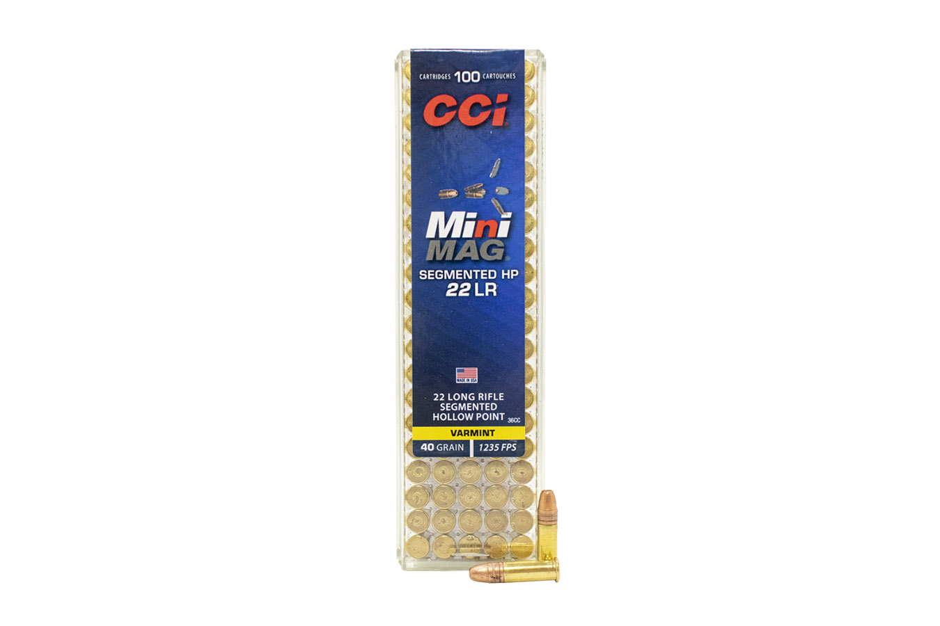 CCI AMMUNITION 22LR 40 GR SEGEMENTED HP MINI MAG 100/BOX