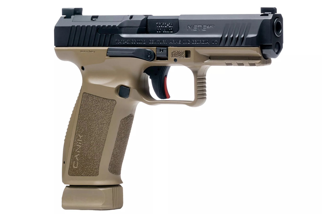 No. 5 Best Selling: CANIK METE SFT 9MM FULL-SIZE 20 ROUND PISTOL WITH FDE FRAME