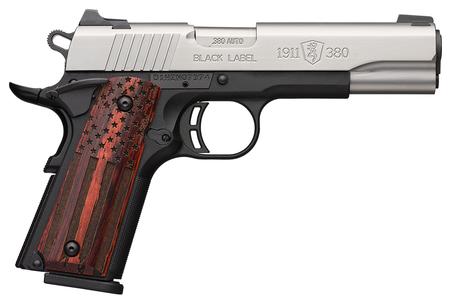 BROWNING FIREARMS 1911-380 Black Label Pro .380 ACP Semi-Auto Pistol with Distressed Flag Grips
