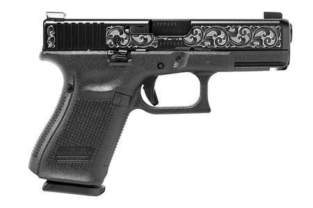 GLOCK 19M 9mm FBI Spec Pistol with Custom Engraved Slide and Night Sights