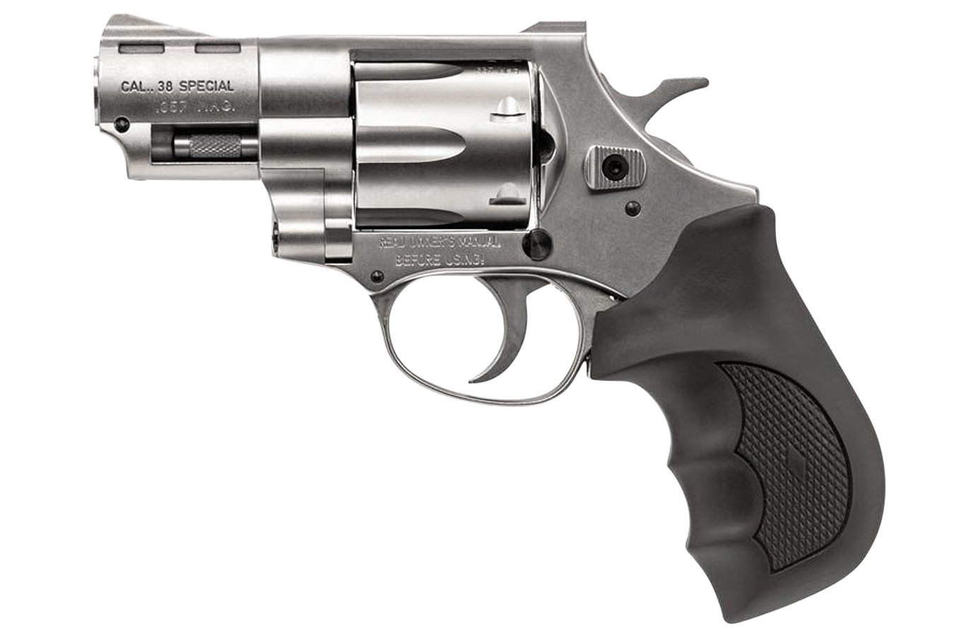 WEIHRAUCH WINDICATOR .357 MAGNUM DA/SA REVOLVER WITH NICKEL FINISH AND RUBBER GRIP