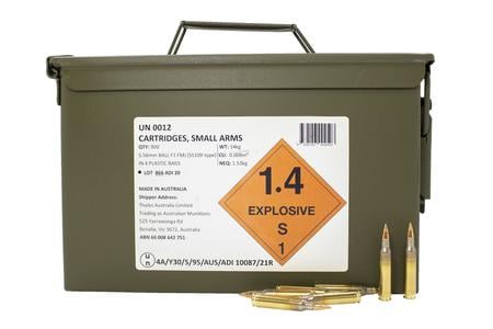 ADI F1 5.56mm 62 gr FMJ M2A1 Loose Ammo 900/Can