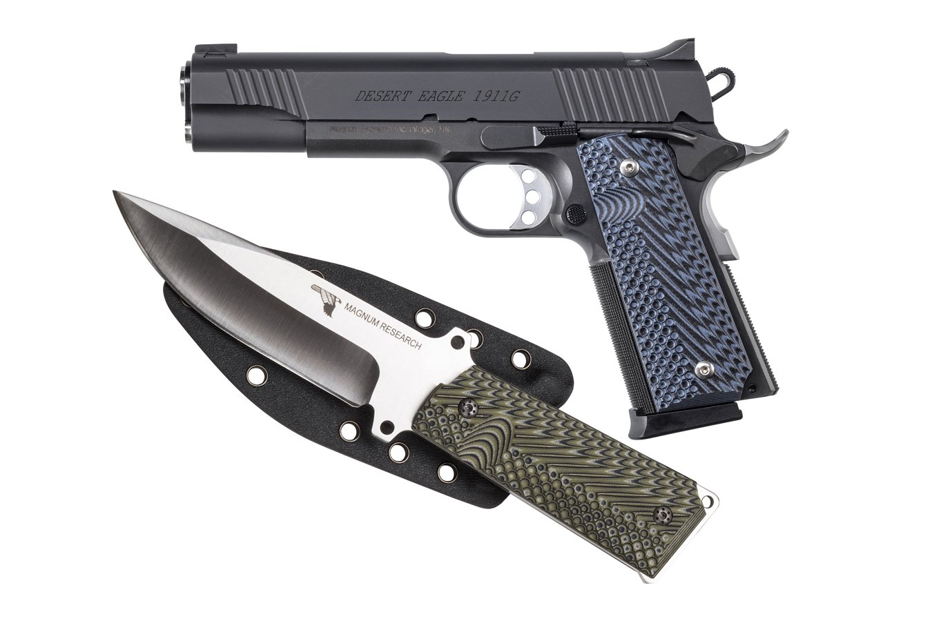 MAGNUM RESEARCH 1911G 45 ACP PISTOL WITH FIXED BLADE KNIFE