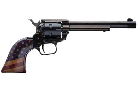 ROUGH RIDER 22LR REVOLVER WITH BLUED BARREL AND AMERICAN FLAG GRIPS